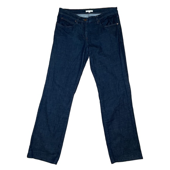 Eileen Fisher Dark Wash Altered Straight Cuffed Ankle Jeans - Small - Picture 1 of 4